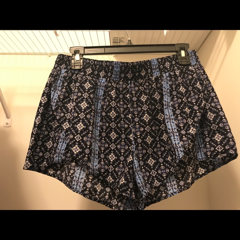 Blue patterned shorts